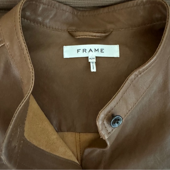 STUNNING! Frame Charlie Leather Shirt, size M - Picture 9 of 14